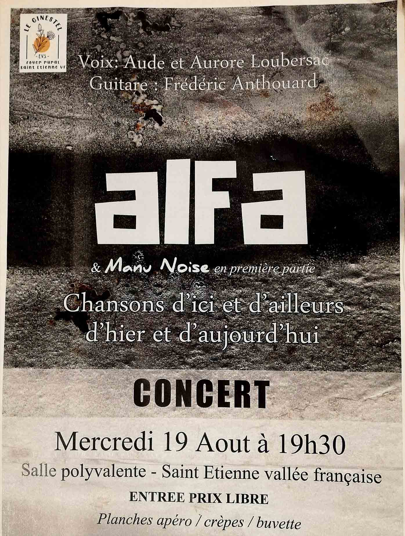 Alfa - concert le ginestel - Saint-Etienne-vallée-française